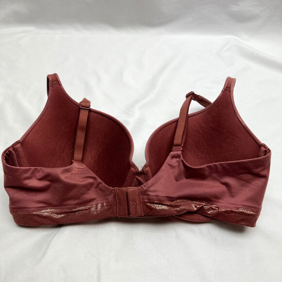 Victoria's Secret 34D Perfect Shape Underwire Bra Dark Pink Tee Shirt Bra - Picture 3 of 7